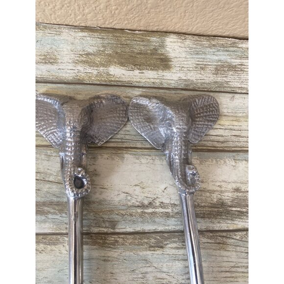 Vintage Elephant Salad Bowl with Servers Safari Wildlife Serving Set - Picture 11 of 14